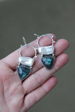 LABRADORITE, PEARL + SILVER EARRINGS