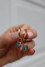 AUSTRALIAN OPAL + 14K GOLD FILLED HOOP EARRINGS