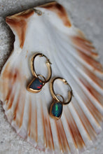 AUSTRALIAN OPAL + 14K GOLD FILLED HOOP EARRINGS
