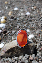 CARNELIAN + SILVER RING // SIZE 8