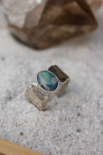 PIXIE DUST RING // BLACK OPAL + SILVER // SIZE 7.5