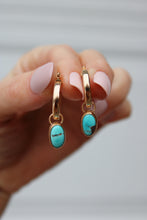 TURQUOISE + 14K GOLD FILLED HOOP EARRINGS