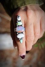 THE FAIRY RING // PIPE OPAL, PALOMINO VARISCITE, WHITE BUFFALO + SILVER // SIZE 6.5 //