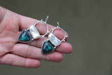 LABRADORITE, PEARL + SILVER EARRINGS