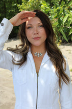 FLEUR BLANCHE CHOKER || WHITE BUFFALO + SILVER