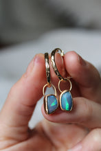 AUSTRALIAN OPAL + 14K GOLD FILLED HOOP EARRINGS
