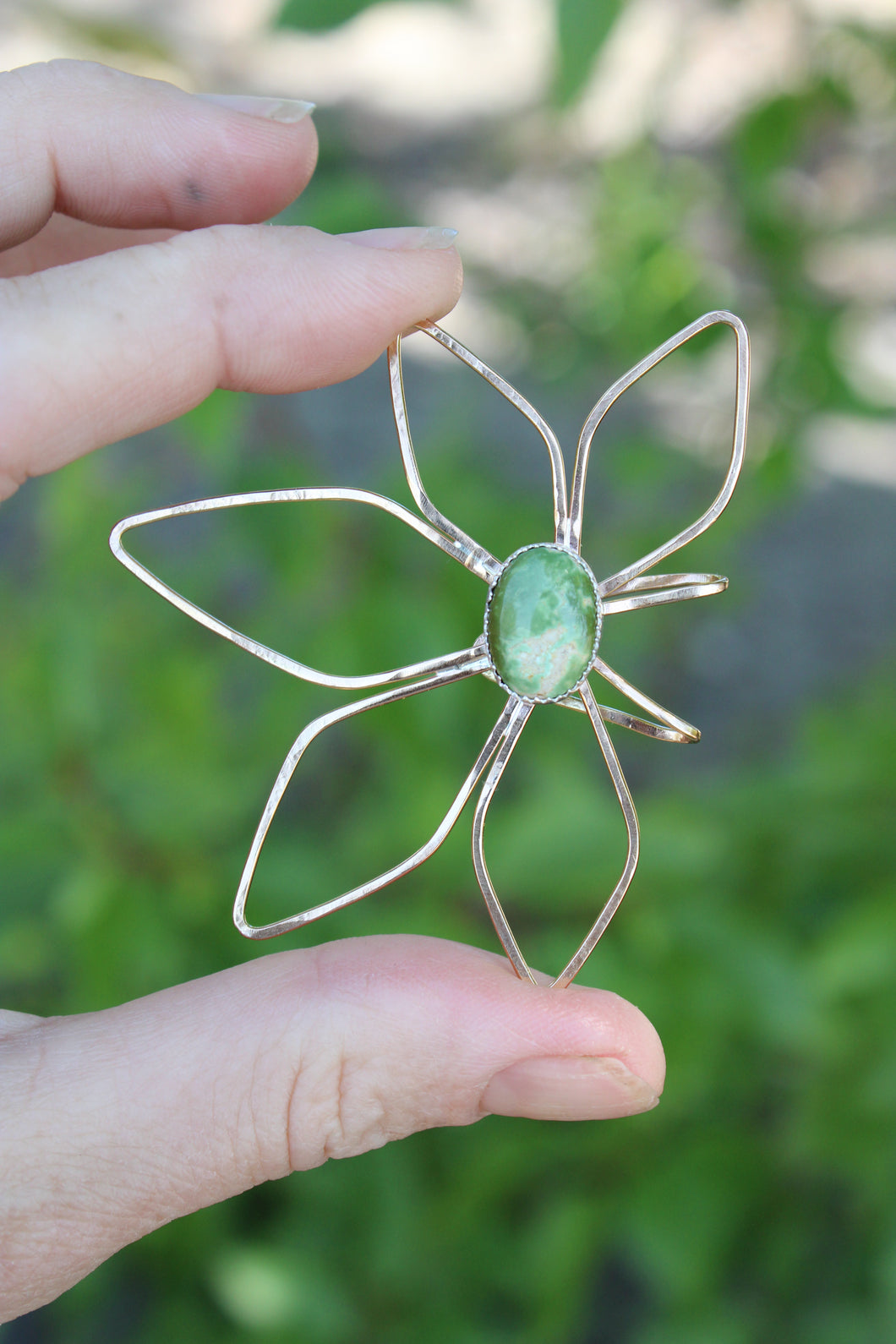 GREEN TURQUOISE BRIM BLOSSOM