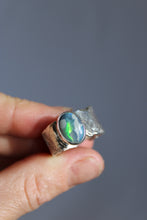 PIXIE DUST RING // BLACK OPAL + SILVER // SIZE 7.5