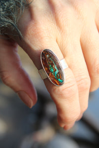 BERMUDA RING // BOULDER OPAL + SILVER // SIZE 9