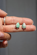 VARISCITE + SILVER STUD EARRINGS
