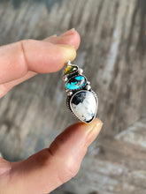 EIRA RING OR PENDANT // WHITE BUFFALO, SAPPHIRE, TURQUOISE + STERLING SILVER // FINISH IN YOUR SIZE