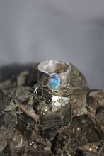 PIXIE DUST RING // BLACK OPAL + SILVER // SIZE 7.5