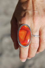 CARNELIAN + SILVER RING // SIZE 8