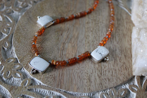 ETHIOPIAN FIRE OPAL + WHITE BUFFALO NECKLACE