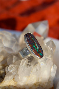 BERMUDA RING // BOULDER OPAL + SILVER // SIZE 9