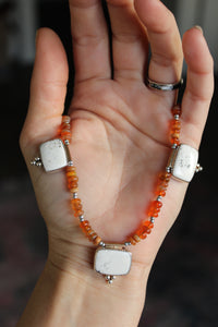 ETHIOPIAN FIRE OPAL + WHITE BUFFALO NECKLACE