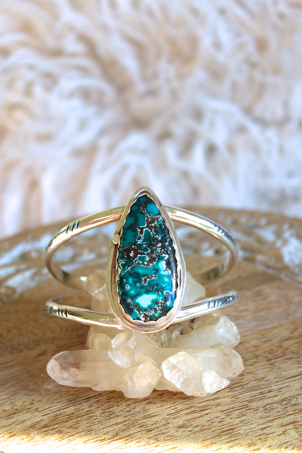 BOA CANYON TURQUOISE + SILVER CUFF