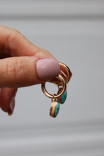 TURQUOISE + 14K GOLD FILLED HOOP EARRINGS