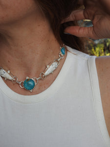 GLACIER NECKLACE // TURQUOISE, WHITE BUFFALO + SILVER
