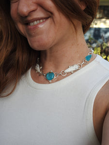 GLACIER NECKLACE // TURQUOISE, WHITE BUFFALO + SILVER