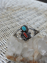VINTAGE ELEMENTS // TURQUOISE, CORAL + SILVER NAVAJO CUFF