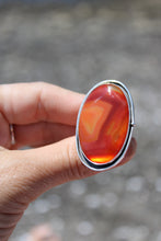 CARNELIAN + SILVER RING // SIZE 8