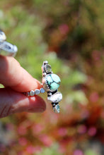 SAPPHIRE, VARISCITE, WHITE BUUFFALO + SILVER RING // SIZE 6