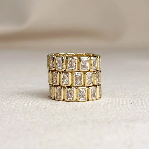 ETERNITY RING // CUBIC ZIRCONIA + GOLD FILLED BAND