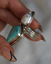 ROYSTON TURQUOISE + WHITE BUFFALO RING // SIZE 8.5