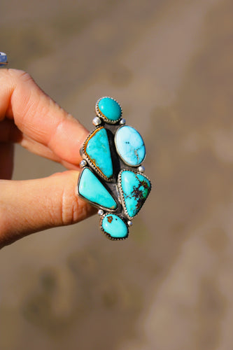 ROYSTON + BLUE BIRD TURQUOISE + SILVER RING // SIZE 7.5