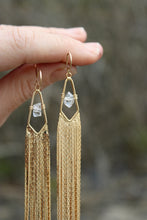 GOLD TASSEL + HERKIMER DIAMOND EARRINGS