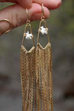 GOLD TASSEL EARRINGS WITH SNAKE VERTEBRAE