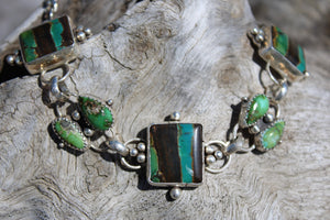 EVERGREEN BRACELET // BOA CANYON, SONORA GOLD TURQUOISE + SILVER