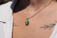 GREEN TURQUOISE + STERLING SILVER NECKLACE