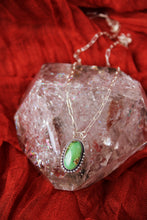 GREEN TURQUOISE + STERLING SILVER NECKLACE