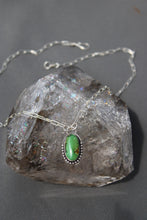 GREEN TURQUOISE + STERLING SILVER NECKLACE
