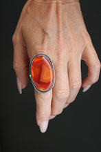 CARNELIAN + SILVER RING // SIZE 8