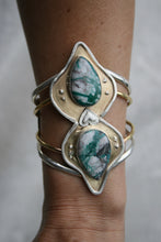 MANDALA CUFF // HUEBI TURQUOISE, SILVER, BRASS + GOLD