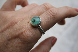 AQUAPRASE + SILVER RING // SIZE 8.5