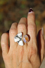 PLUME SPLIT RING // OPAL, WHITE BUFFALO + SILVER // SIZE 7-8