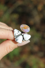 PLUME SPLIT RING // OPAL, WHITE BUFFALO + SILVER // SIZE 7-8