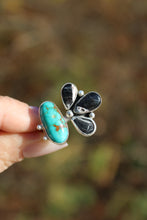 BRIDGET SPLIT RING // KINGMAN TURQUOISE, WHITE BUFFALO + SILVER // SIZE 8-9