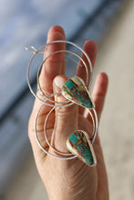 ROYSTON RIBBON TURQUOISE + MIXED METAL HOOP EARRINGS