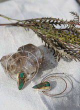 ROYSTON RIBBON TURQUOISE + MIXED METAL HOOP EARRINGS