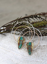 ROYSTON RIBBON TURQUOISE + MIXED METAL HOOP EARRINGS