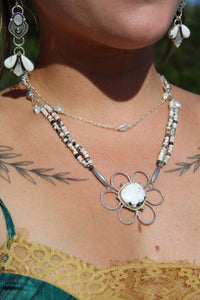 JONI NECKLACE // WHITE BUFFALO, PEARL + SILVER