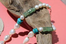 AMORE NECKLACE // PEARL, PREHNITE + TURQUOISE