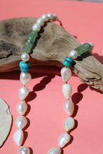 AMORE NECKLACE // PEARL, PREHNITE + TURQUOISE