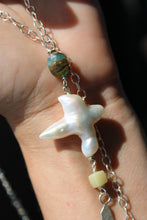 THE CALI NECKLACE // PEARL, CHRYSOPRASE, SHELL, OPALIZED WOOD + SILVER
