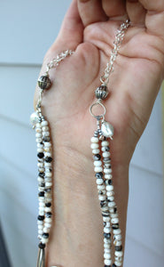 JONI NECKLACE // WHITE BUFFALO, PEARL + SILVER